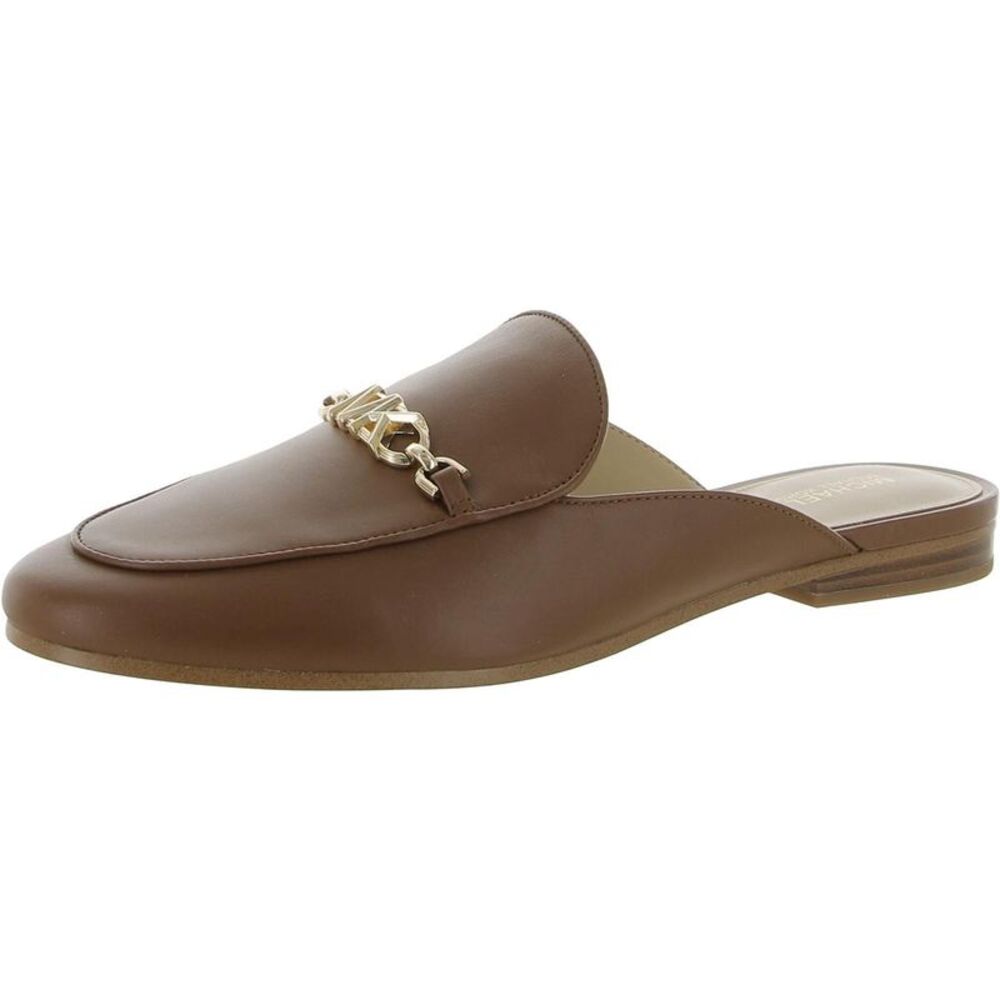 MICHAEL Michael Kors Womens Tiffanie Brown Leather Mule Loafers Shoes New